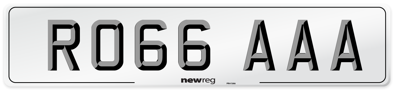 RO66 AAA Number Plate from New Reg